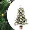 vidaXL Коледно дърво с 150 LED светодиода с поставка Зелен 65 cm ПЕ