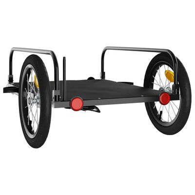 vidaXL Ремарке за велосипед, черно, 126x63x34 см, желязо