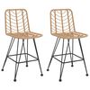 vidaXL Бар табуретки 2 бр 45x56x103,5 см PE ратан и стомана