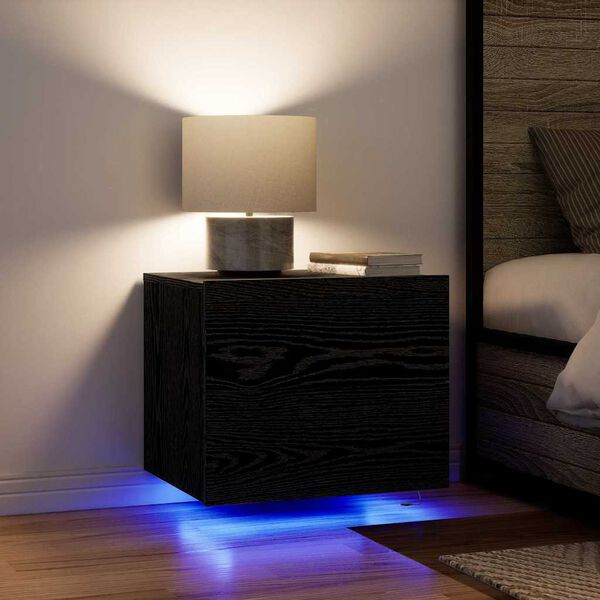 vidaXL Нощен шкаф Черния дъб 50 x 39 x 41 cm Инженерно дърво