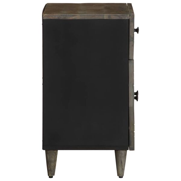 vidaXL Нощно шкафче Светло сиво 50x33x60 cm Масивна дървесина Манго