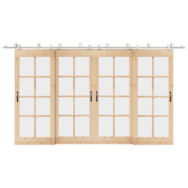 vidaXL Механизъм за плъзгаща врата 400 см неръждаема стомана сребрист