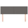 vidaXL Табла за легло, сива, 144x5x78/88 см, изкуствена кожа