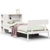 vidaXL Легло с рафтове за книги, без матрак, бял, 75x190 см, бор масив