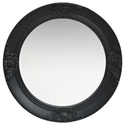 vidaXL Стенно огледало, бароков стил, 50 см, черно