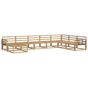 vidaXL Комплект дивани за открито 8 pcs Бяло Солидно акациево дърво