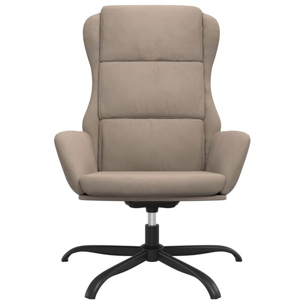 vidaXL Релакс стол, таупе, изкуствен велур