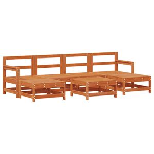 vidaXL Комплект за почивка в градина 7 pcs Восъчен Кафяв