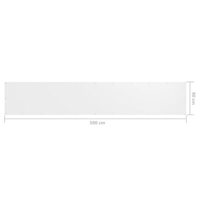 vidaXL Балконски параван, бял, 90x500 см, оксфорд плат