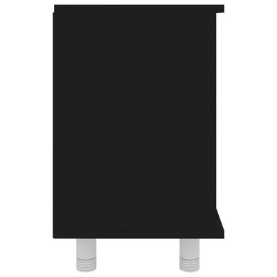vidaXL Шкаф за баня, черен, 60x32x53,5 см, ПДЧ