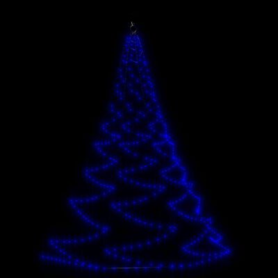 vidaXL Дърво за стена с метална халка, 720 LED, синьо, 5 м