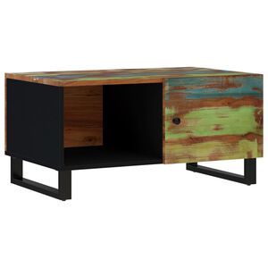 vidaXL Маса за кафе, 80x50x40 см, регенериран масив и инженерно дърво