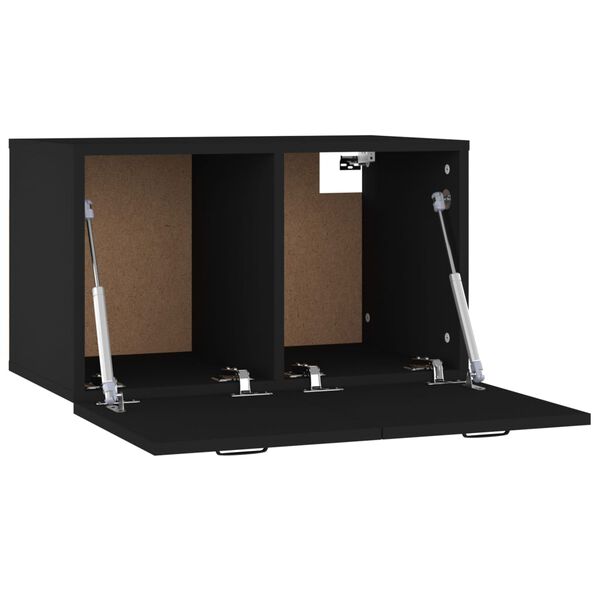 vidaXL Стенен шкаф, черeн, 60x36,5x35 см, инженерно дърво