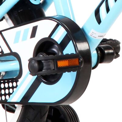 vidaXL Детски велосипед, 14 цола, черно и синьо