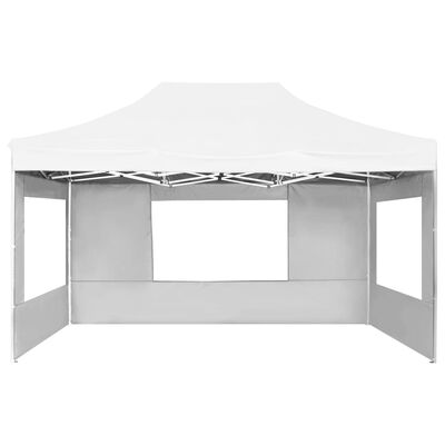 vidaXL Професионална сгъваема шатра + стени алуминий 4,5х3 м бяла
