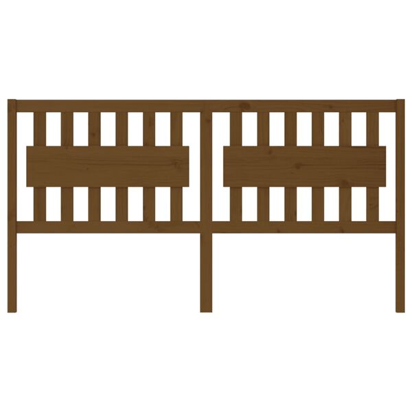 vidaXL Горна табла за легло, меденокафява, 185,5x4x100 см, бор масив