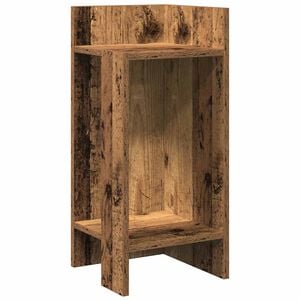 vidaXL Странична маса с рафт, старо дърво, 25,5x27x60 см