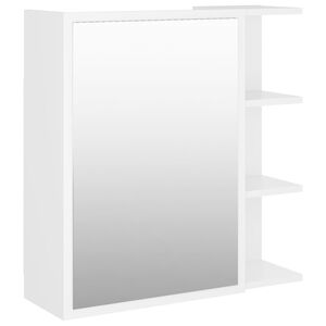 vidaXL Шкаф за баня с огледало, бял, 62,5x20,5x64 см, инженерно дърво