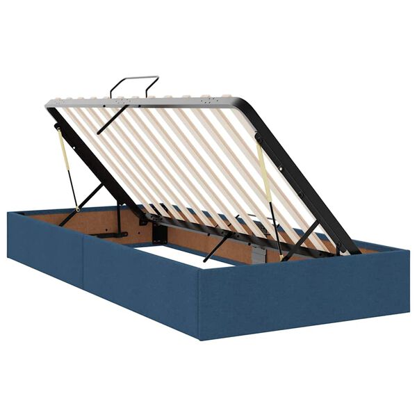 vidaXL Легло с място за съхранение Синьо 200 x 200 cm Изкуствена
