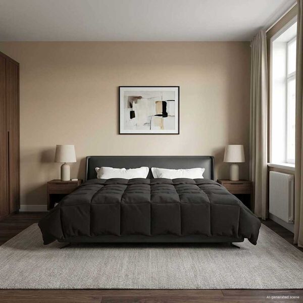 vidaXL Летен юрган Патичено Антрацит 220 x 240 cm Микрофибър