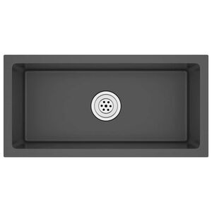 vidaXL Ръчно изработена кухненска мивка, черна, неръждаема стомана