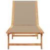vidaXL Шезлонг, таупе, масивно дърво акация и textilene
