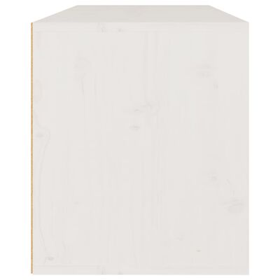 vidaXL Стенен шкаф, бял, 80x30x35 см, борово дърво масив