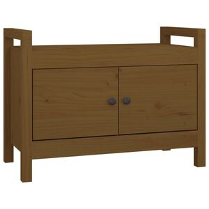 vidaXL Пейка за антре меденокафява 80x40x60 см борово дърво масив