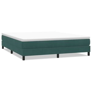 vidaXL Box Spring легло без матрак Тъмнозелено 180x220 cm кадифе