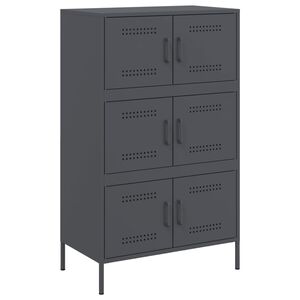vidaXL Висок шкаф, антрацит, 68x39x113 см, стомана