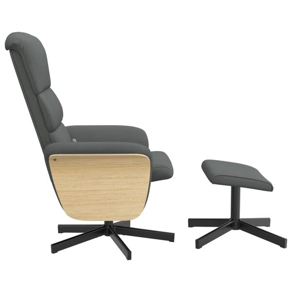 vidaXL Масажен наклоняем стол с табуретка, тъмносив, текстил