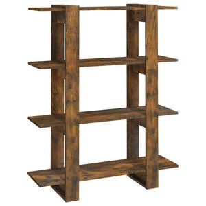 vidaXL Библиотека/разделител за стая, опушен дъб, 100x30x123,5 см