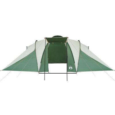 vidaXL Семейна куполна палатка, 6-местна, зелена, водоустойчива