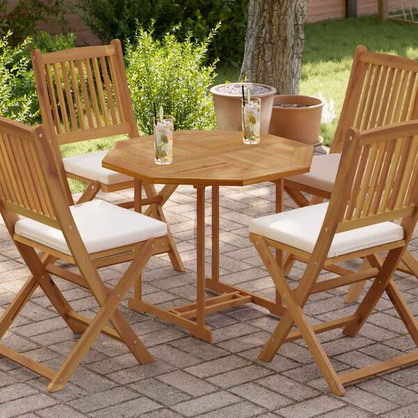 vidaXL Плот за маса 80x80x2,5 см осмоъгълен масивен бук