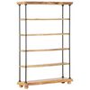 vidaXL Етажерка за книги с 5 рафта 120x35x180 см манго масив и стомана