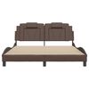vidaXL Рамка за легло Viana без матрак, кафява, 160x200 см, изкуствена кожа