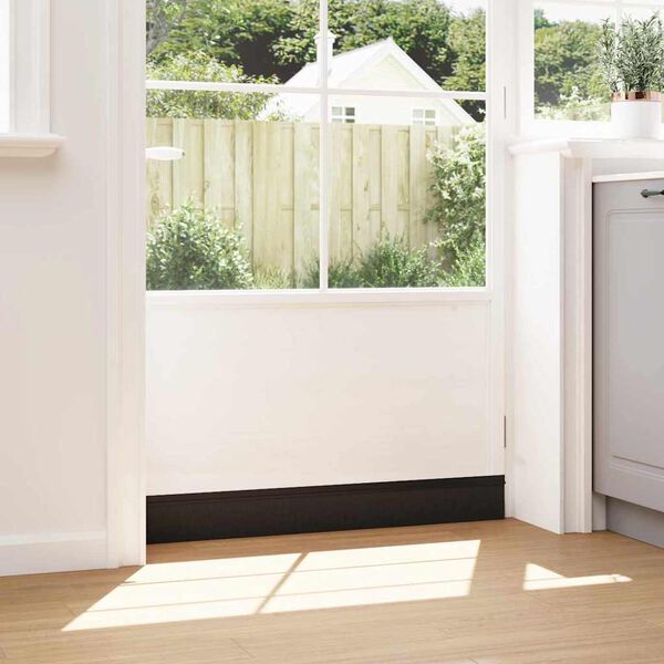 vidaXL Самозалепващи се четки за уплътняване на врати 2 pcs Черно