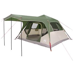 vidaXL Семейна палатка Зелено 305 x 275 x 190 см Полиестер и стомана