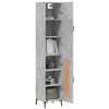 vidaXL Висок шкаф, бетонно сив, 34,5x34x180 см, инженерно дърво