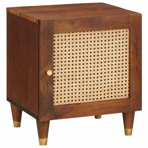 vidaXL Нощен шкаф Кафяво 40 x 33,5 x 46 см Масивна акациева дървесина
