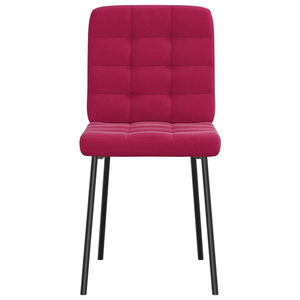 vidaXL Трапезни столове, 2 бр, виненочервени, кадифе