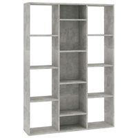 vidaXL Разделител за стая/библиотека, бетонно сив, 100x24x140 см, ПДЧ
