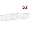 vidaXL Габионни кошници арка 3 бр 400x30x60/80 см поцинковано желязо