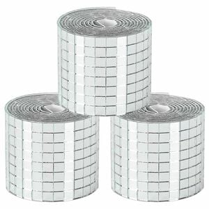 vidaXL Огледално мозайчно плоча 3 бр. Сребрист 100 x 4 см Стъкло