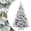 vidaXL С изкуствено коледно дърво с поставка Бяло 210 cm PE и PVC