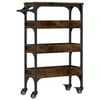 vidaXL Кухненска количка, опушен дъб, 53x20x76 см, инженерно дърво