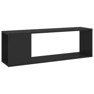 vidaXL ТВ шкаф, черен, 100x24x32 см, ПДЧ