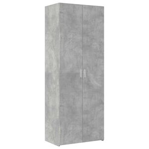vidaXL Висок шкаф, бетонно сив, 70x42,5x185 см, инженерно дърво