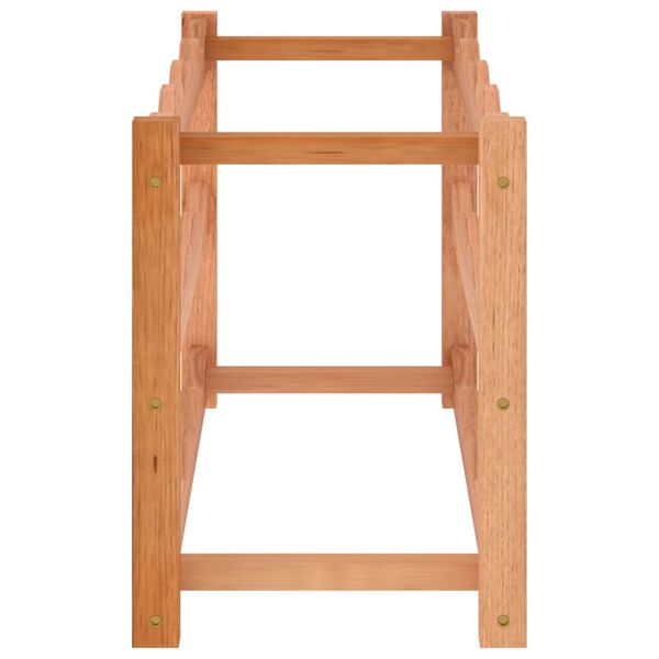 vidaXL Стойка за вино за 12 бутилки, масивна орехова дървесина