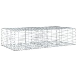 vidaXL Габионна кошница с покритие, 200x100x50 см, поцинковано желязо